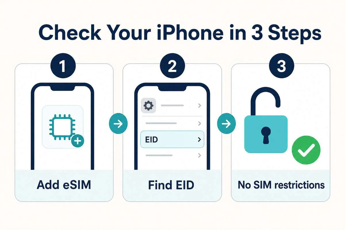 How to Check iPhone 11 eSIM Compatibility iPhone 11 eSIM compatibility checks for Add eSIM, EID and Carrier Lock