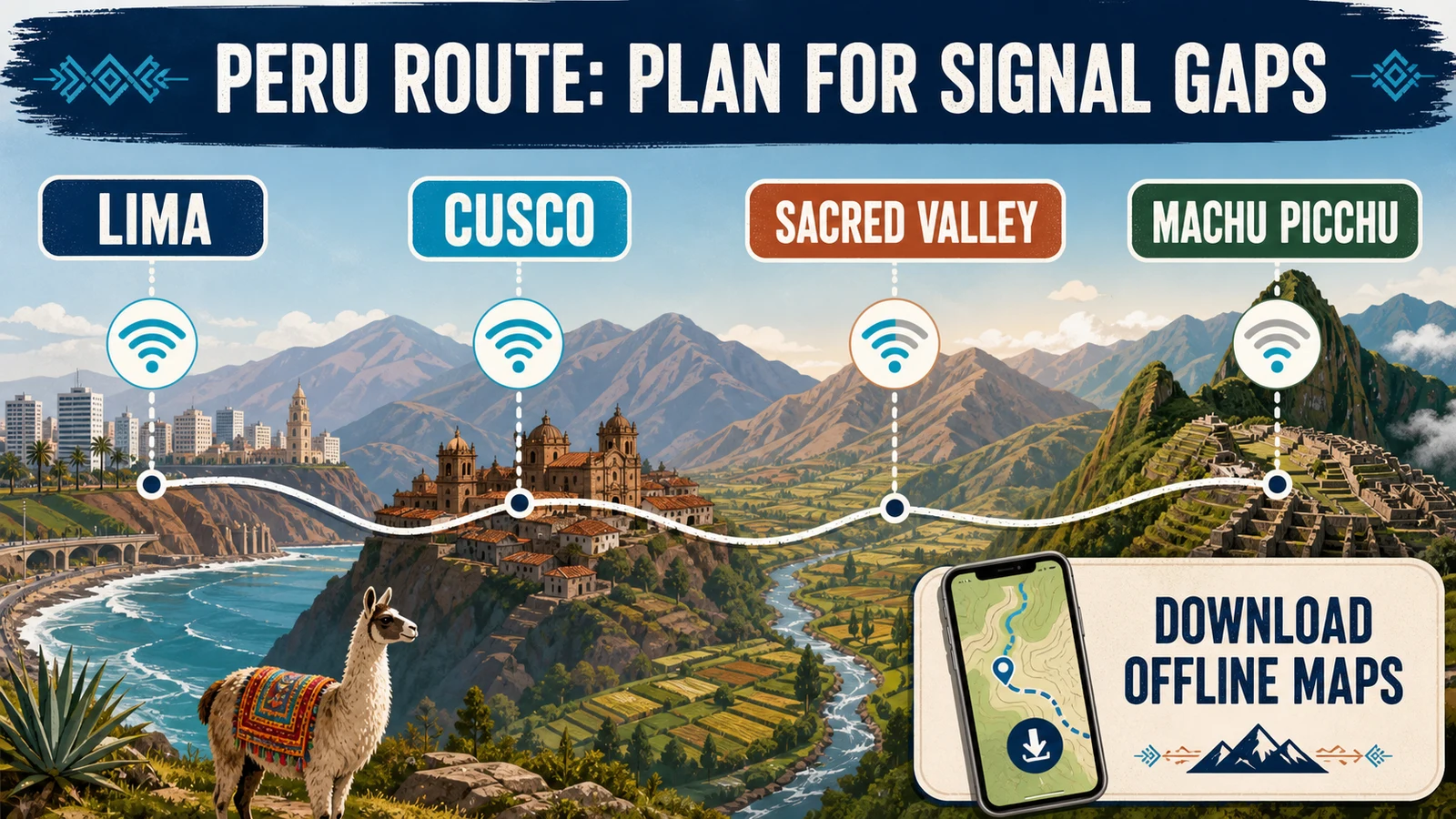 Peru eSIM route guide for Lima, Cusco, Sacred Valley and Machu Picchu