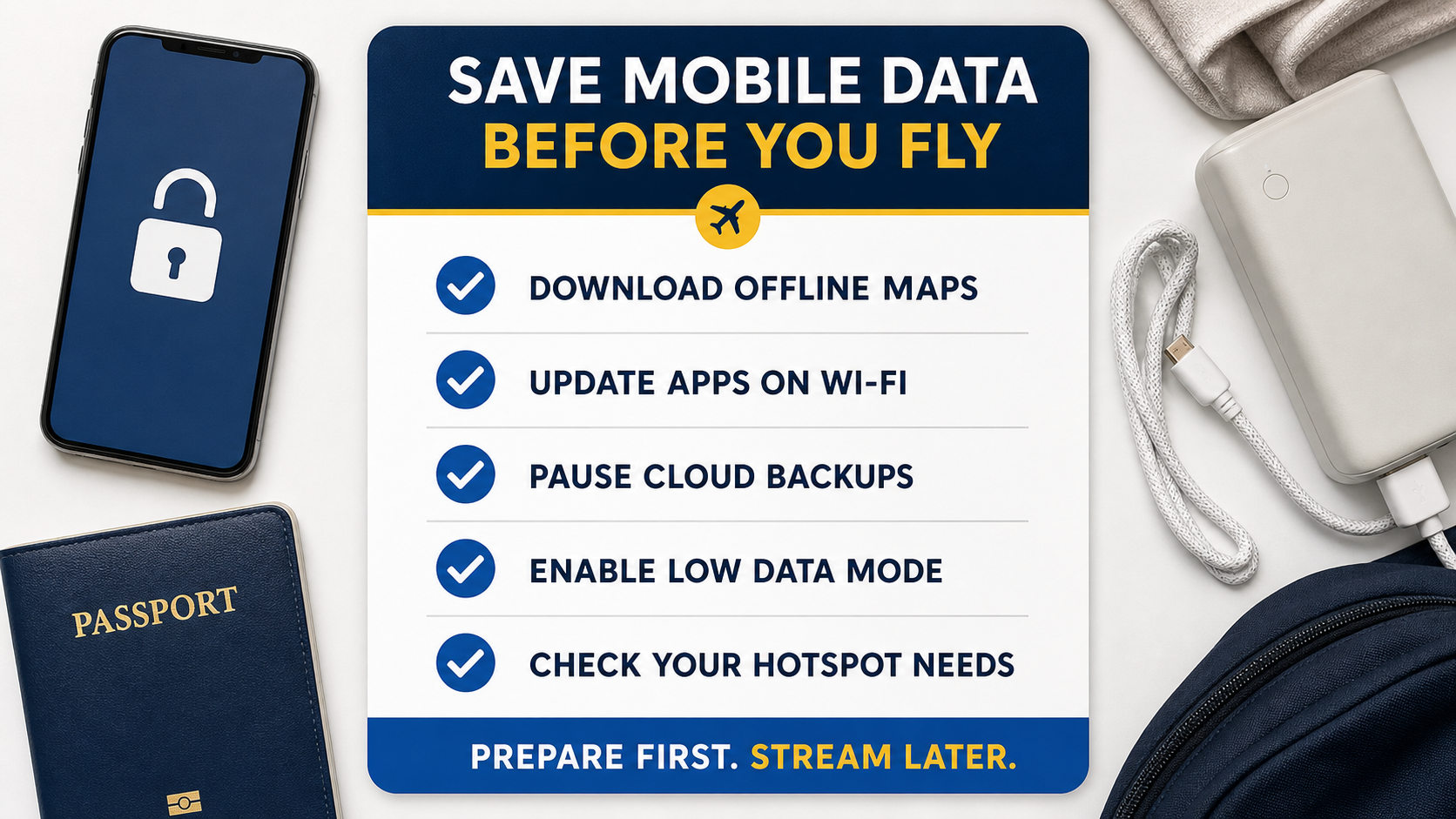 Save Mobile Data Before You Fly Before-you-fly checklist for reducing mobile data use during a China trip