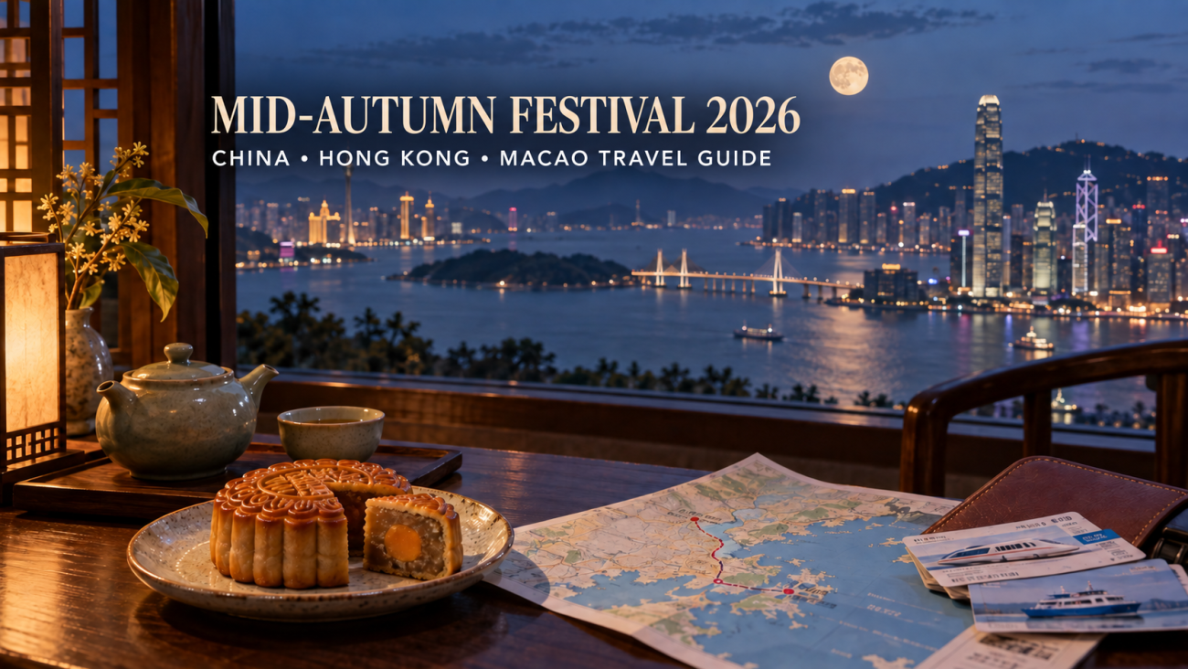 Mooncakes, tea and a mainland China–Hong Kong–Macao travel route overlooking the full moon