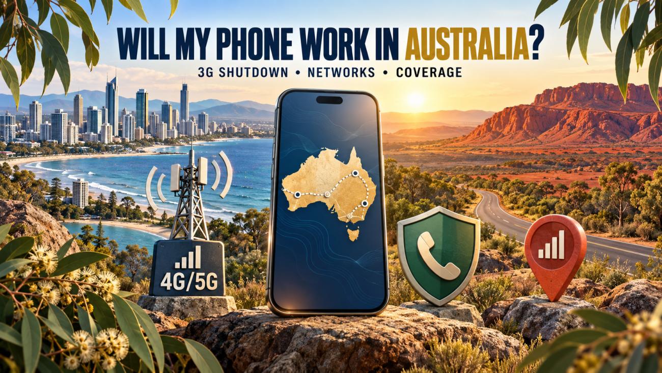 Will my phone work in Australia cover showing mobile networks and route coverage