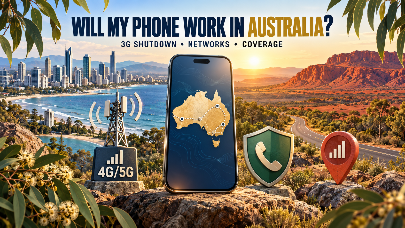 Will my phone work in Australia cover showing mobile networks and route coverage