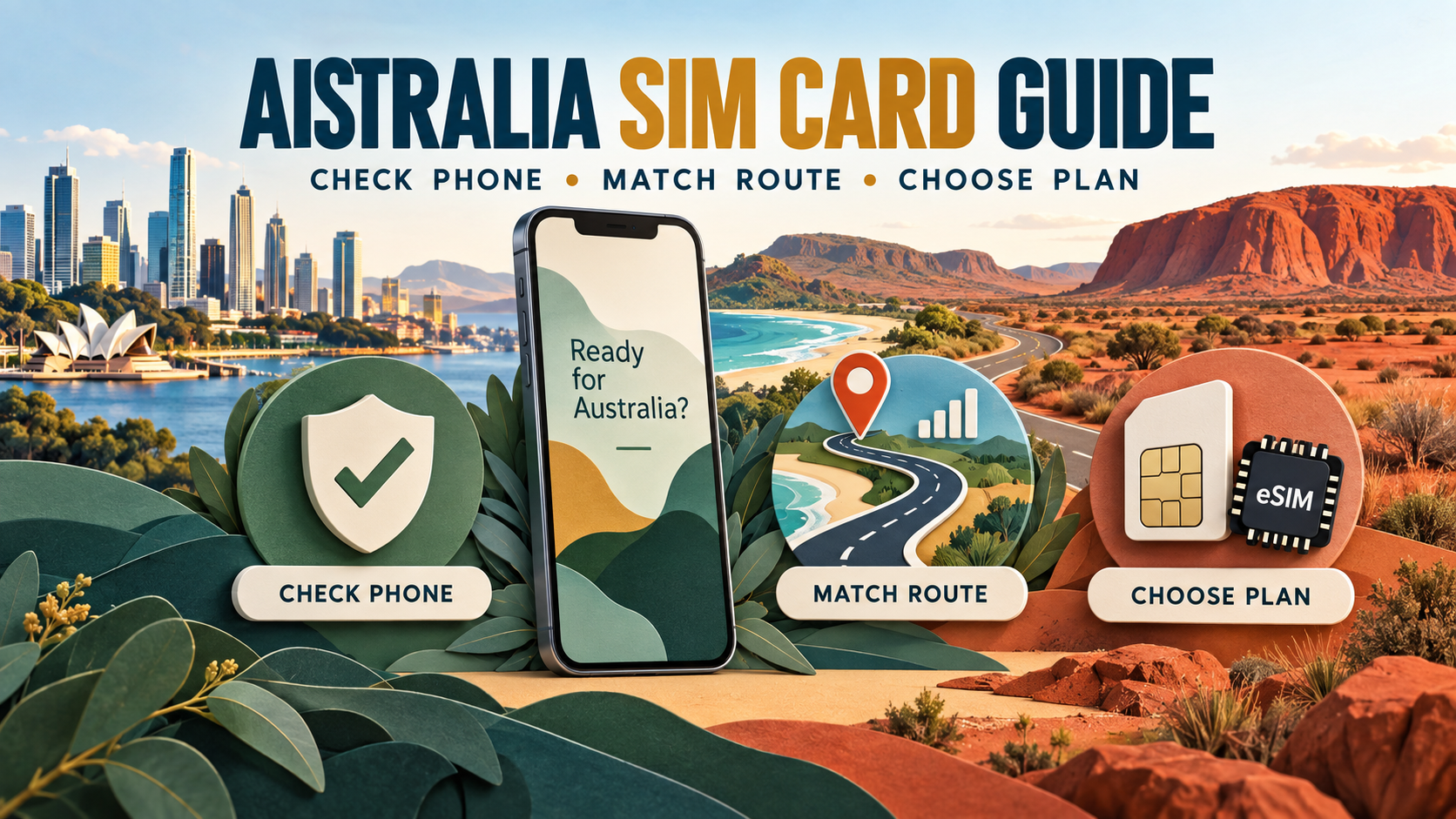 Australia SIM card guide showing phone, route and plan decisions