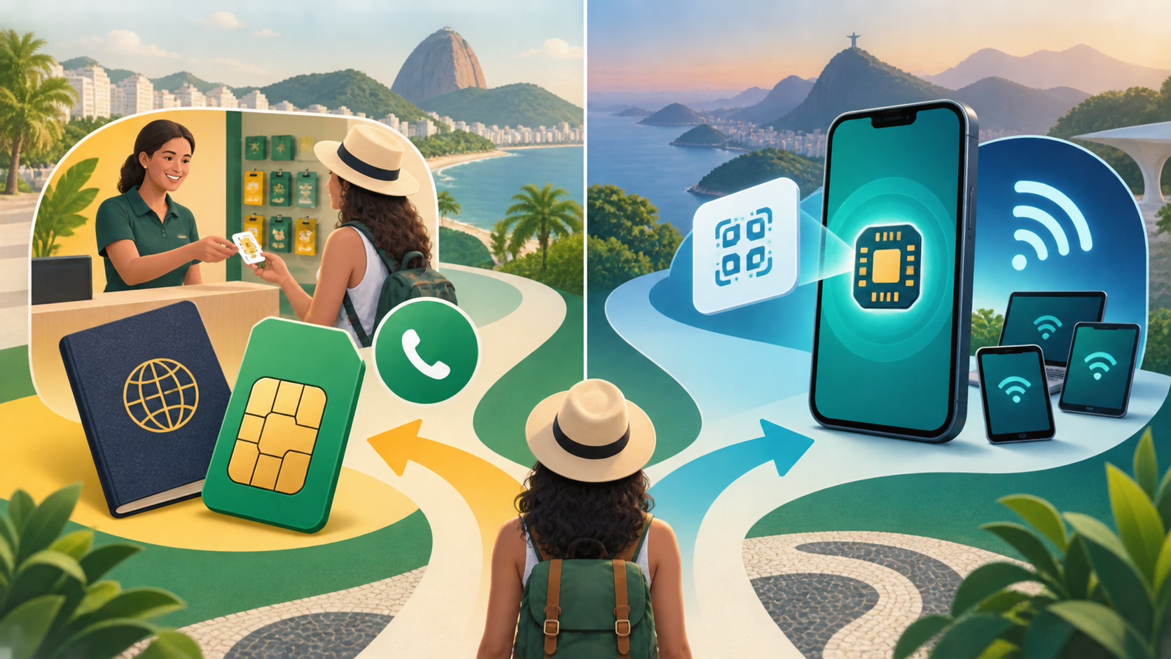 Local SIM versus eSIM decision paths for travel in Brazil