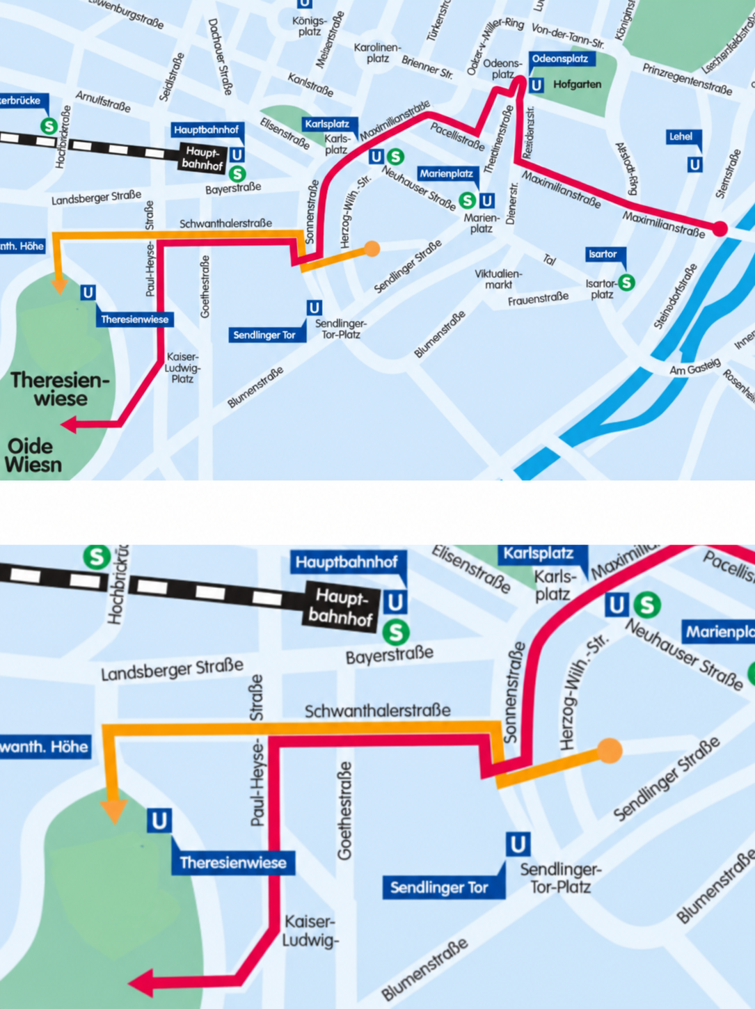 Oktoberfest Munich map 2026 showing the festival grounds and major areas