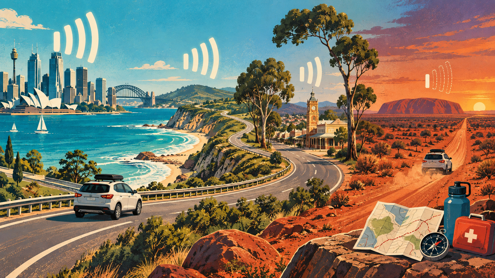 Match Australian Mobile Coverage to the Travel Route Australia road trip from city and coast to regional and remote areas