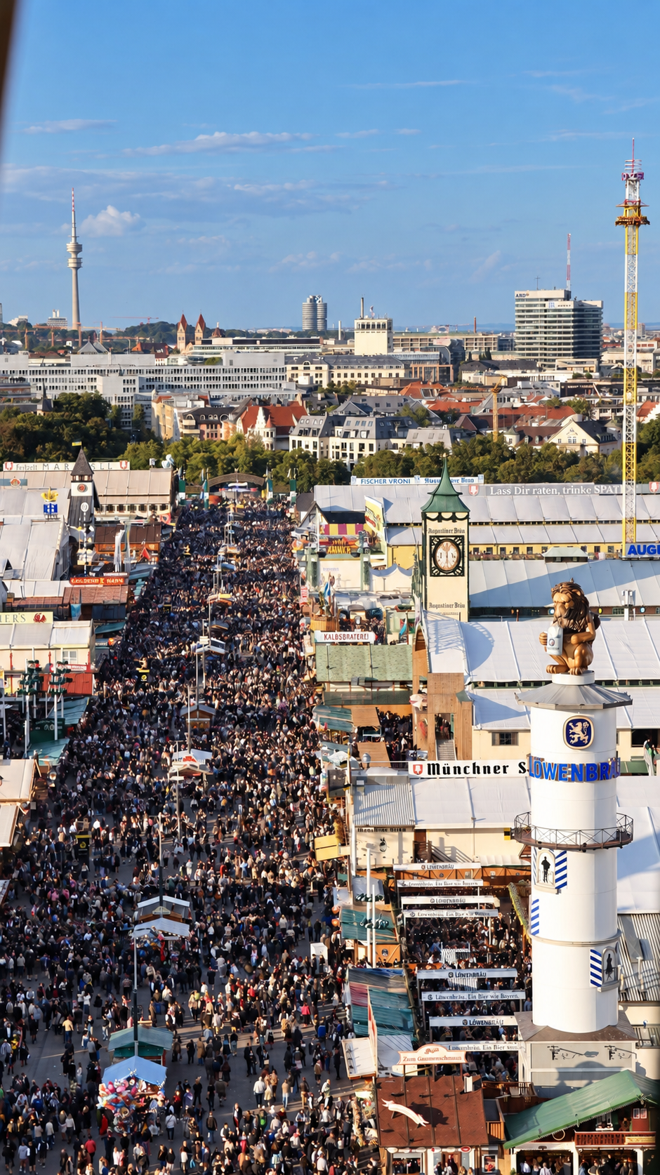 Terrain de l'Oktoberfest bondé montrant pourquoi le timing pour les sans-réservation est important