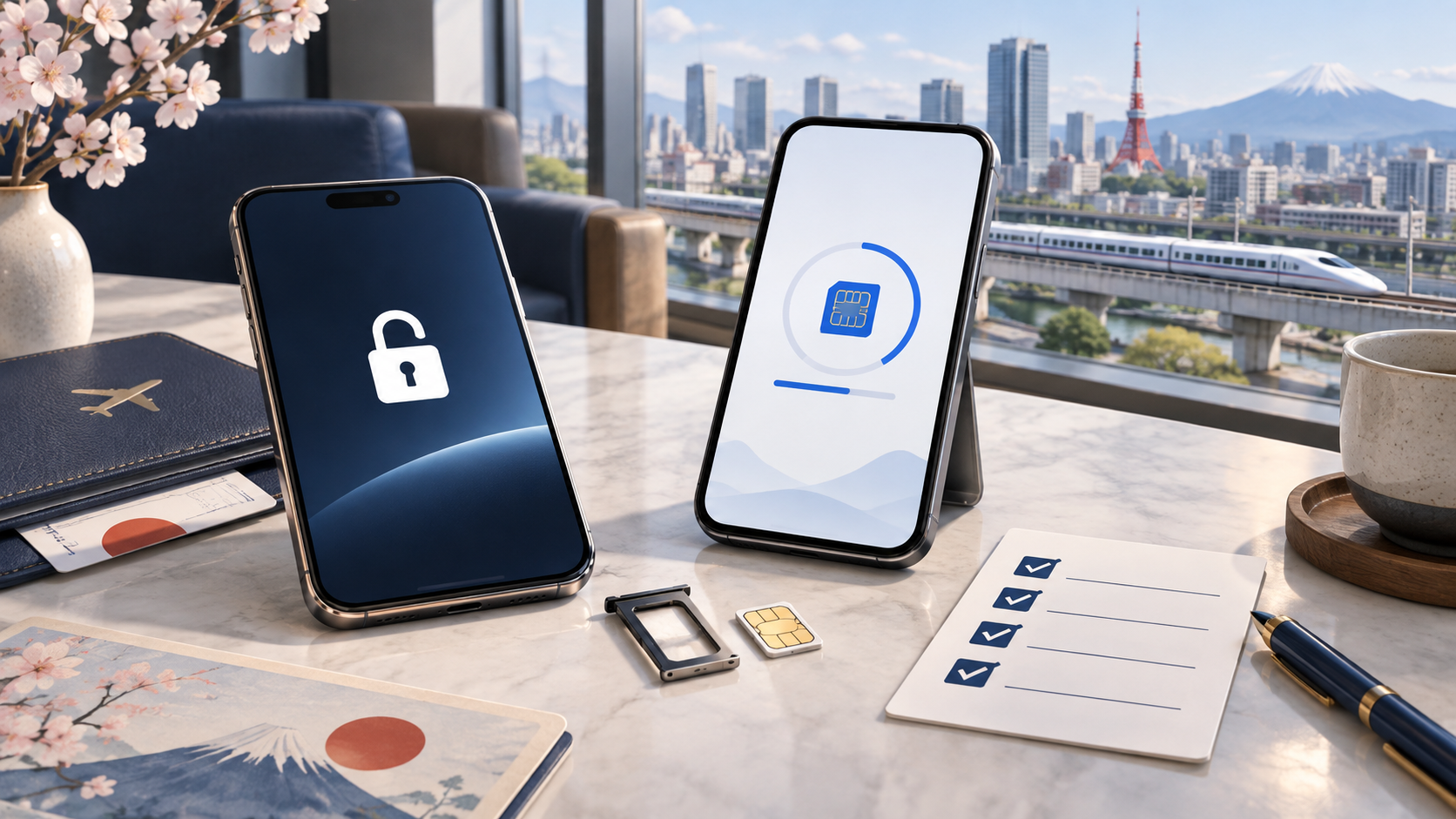 Japan SIM Card Setup Checklist Japan SIM card compatibility and setup checklist with unlocked phone, SIM tray and eSIM installation