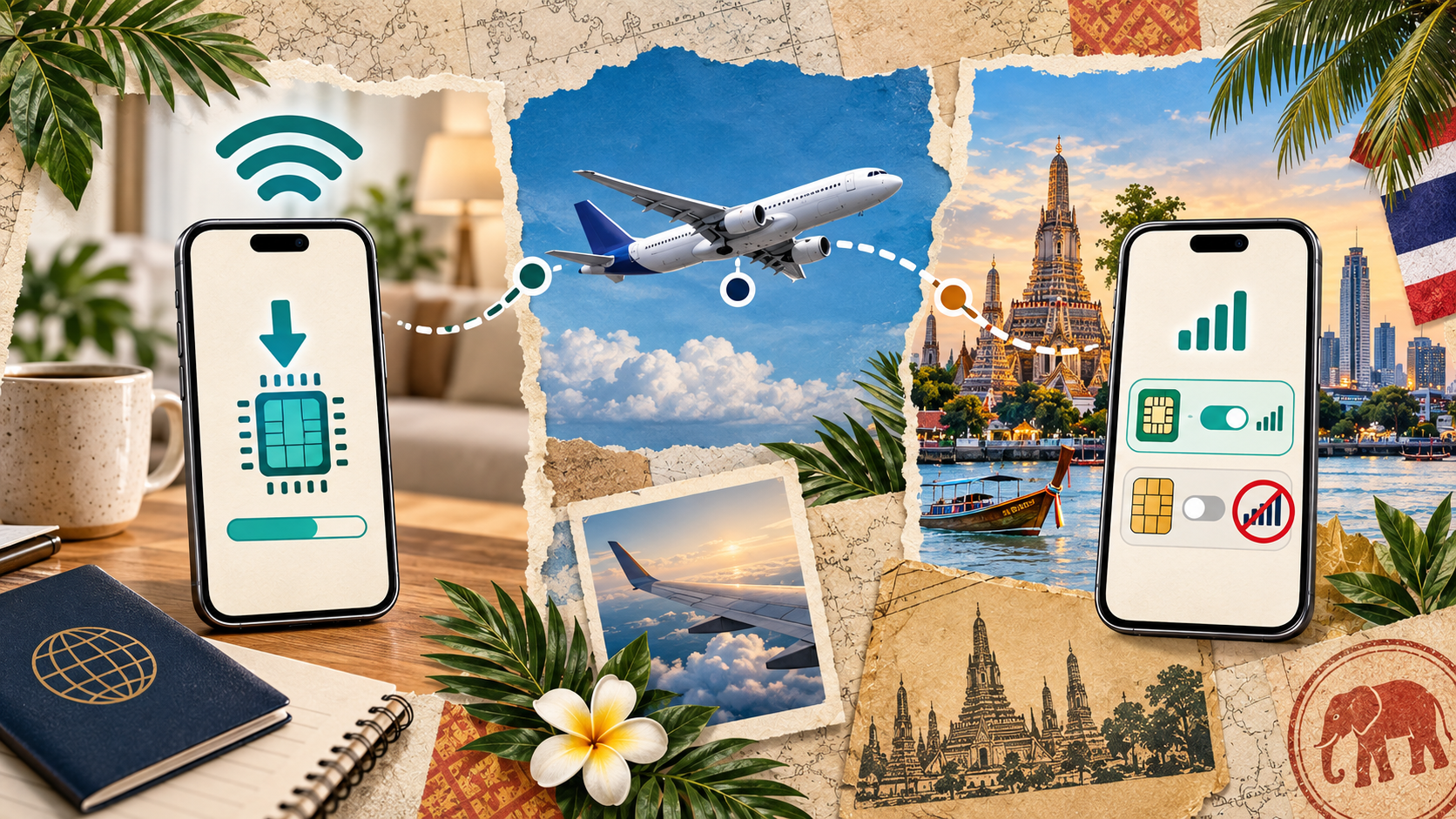 Installing a Thailand eSIM before departure and connecting after arrival