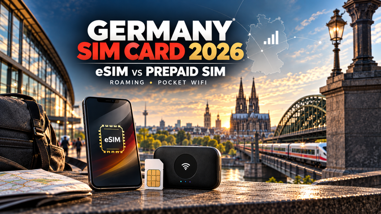 Germany SIM card 2026 comparison of eSIM, prepaid SIM, roaming and pocket WiFi