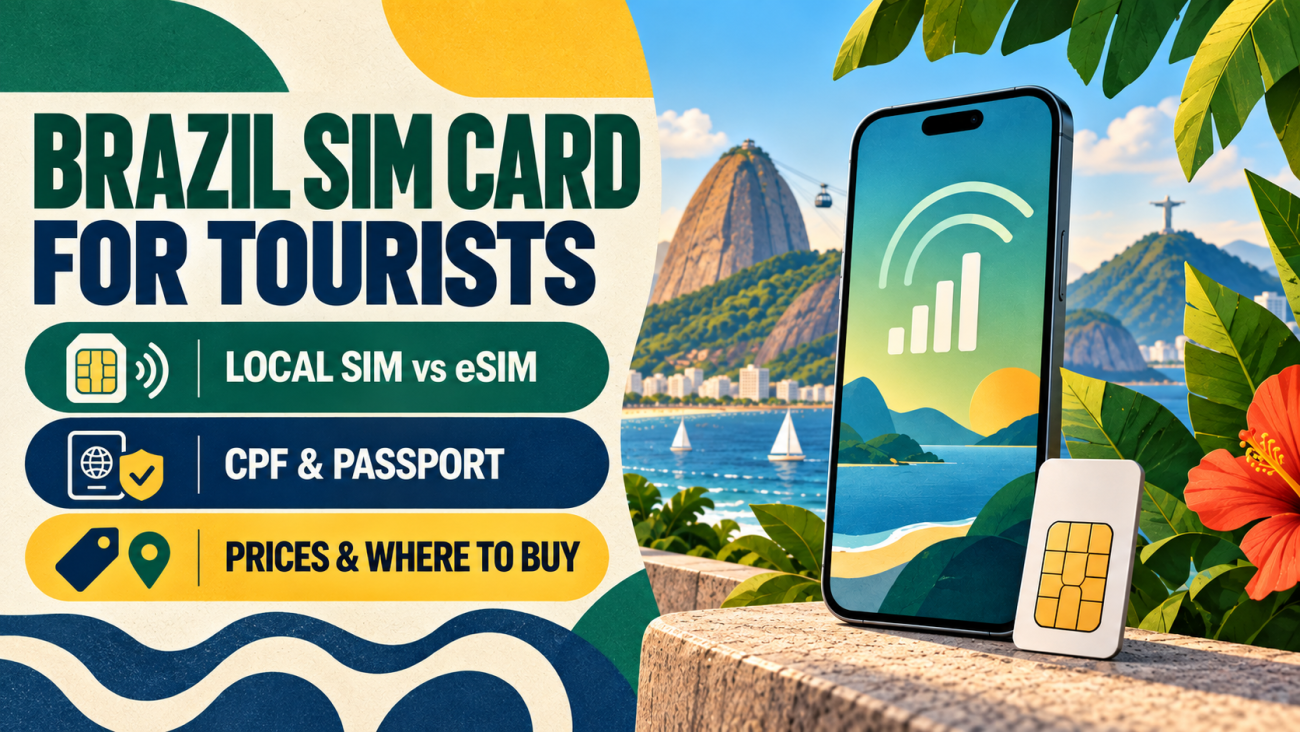 Brazil SIM card for tourists with local SIM vs eSIM, CPF, passport, prices and buying information