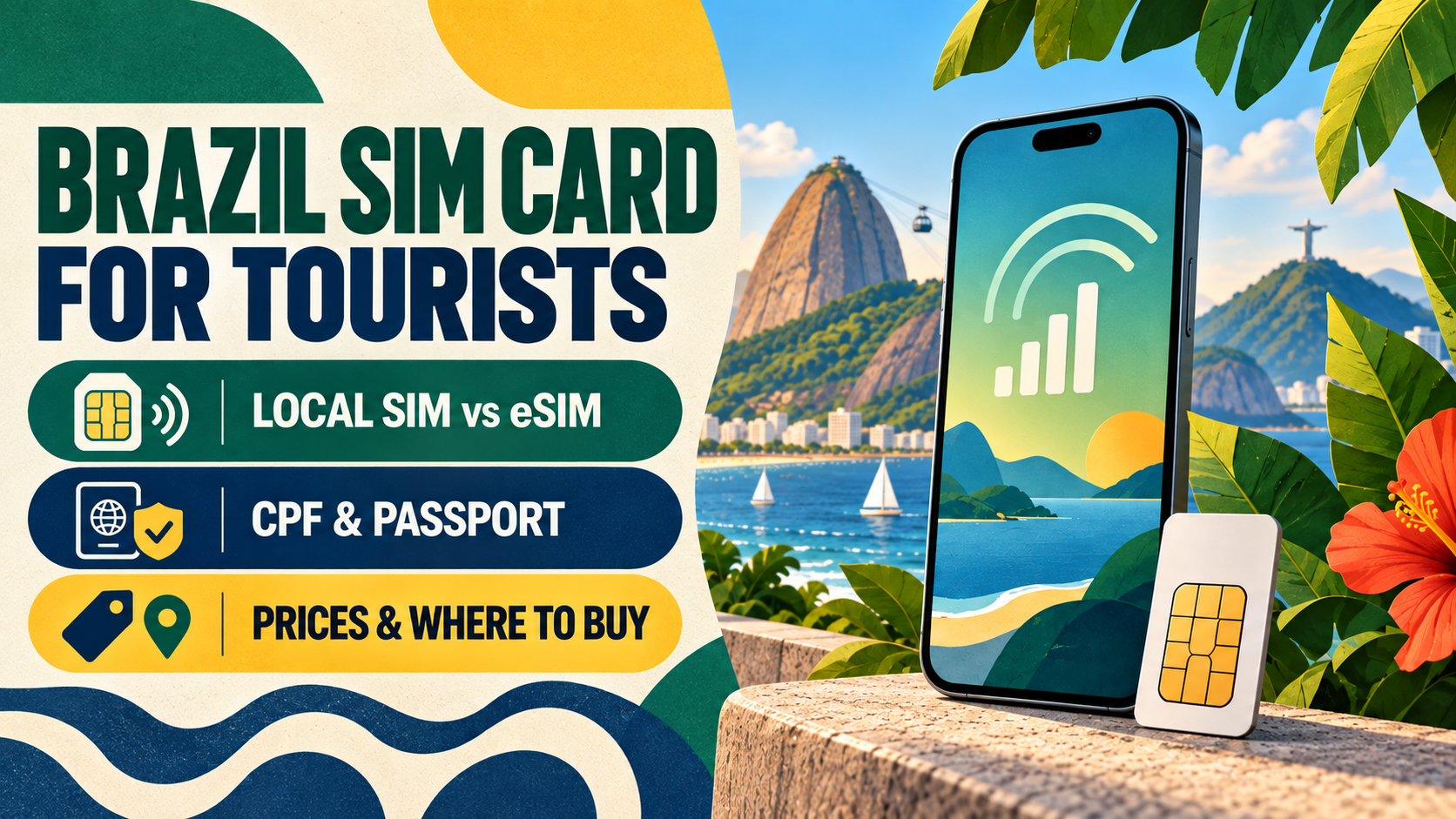 Brazil SIM card for tourists with local SIM vs eSIM, CPF, passport, prices and buying information