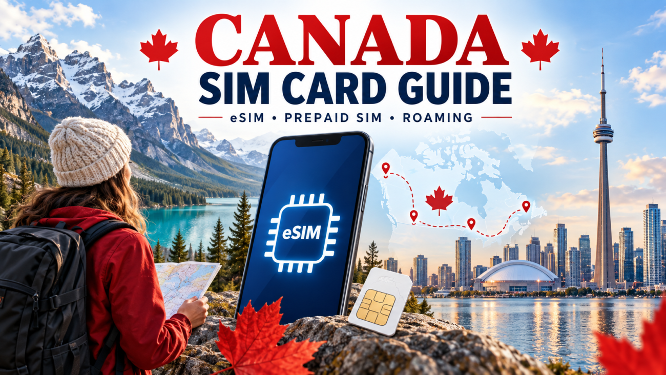 Canada SIM card guide comparing eSIM, prepaid SIM and roaming for tourists