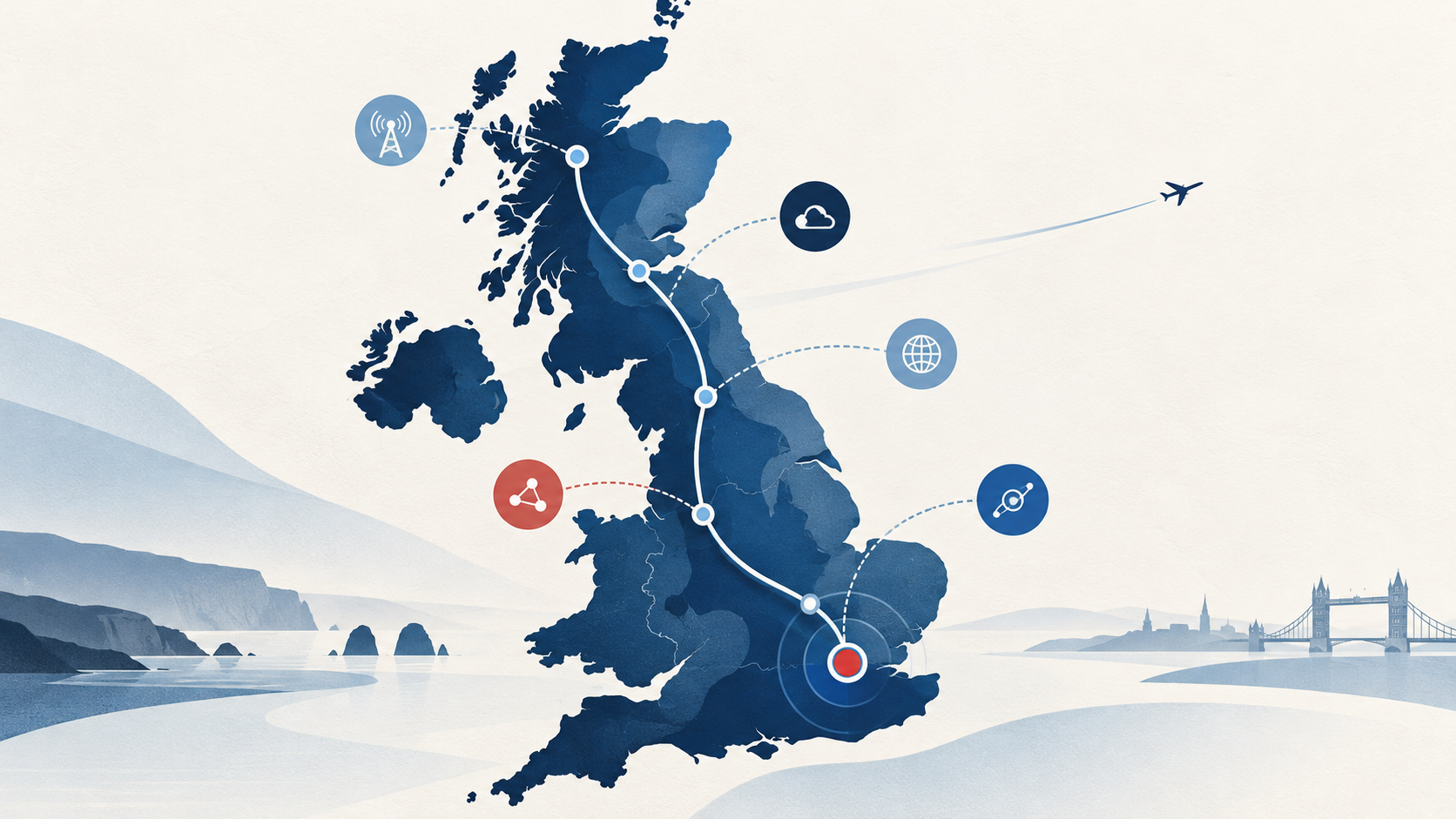 Tourists comparing eSIM, prepaid SIM, roaming and Wi-Fi for a UK trip